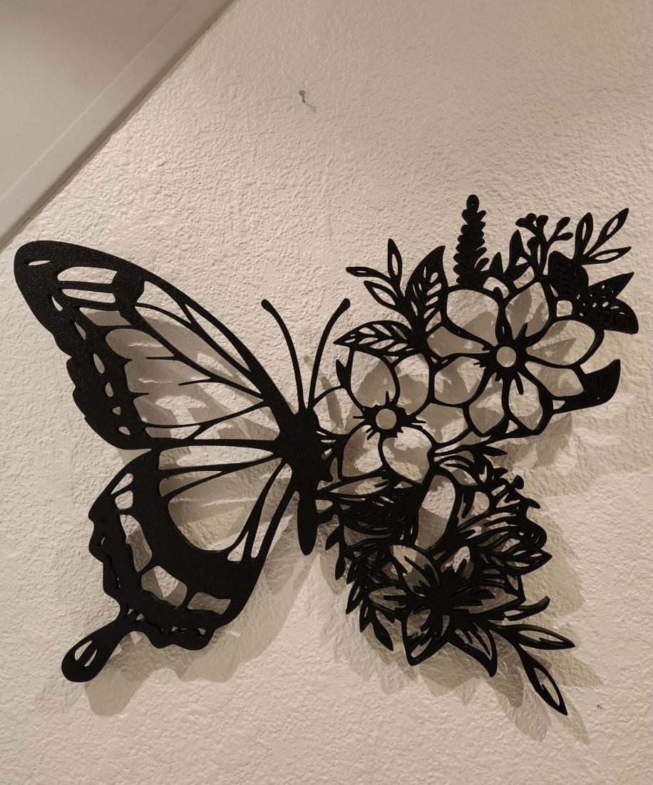 Wall Art Papillon Fleur